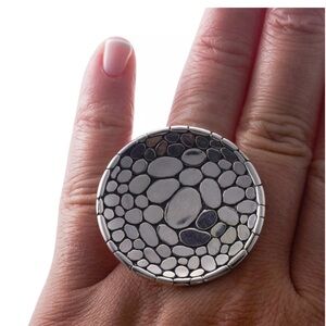 John Hardy Sterling Silver Kali Statement Ring Size 7